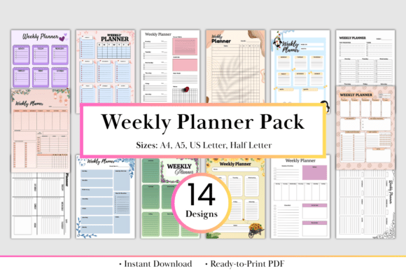 Download Ultimate Weekly Planner Bundle - Weekly planner Collection