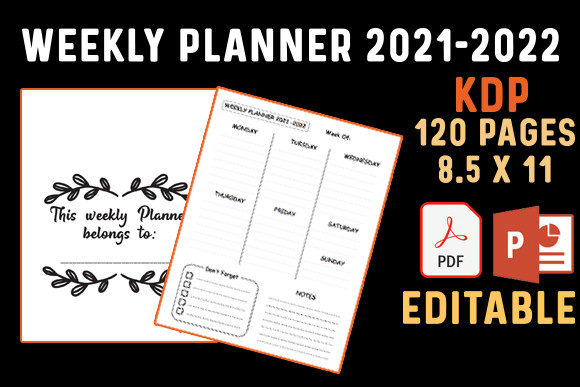 Download Weekly Planner 2021 2022 KDP - Weekly planner Collection