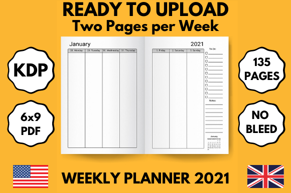 Download Weekly Planner 2021 - Ready to Upload - Weekly planner Collection