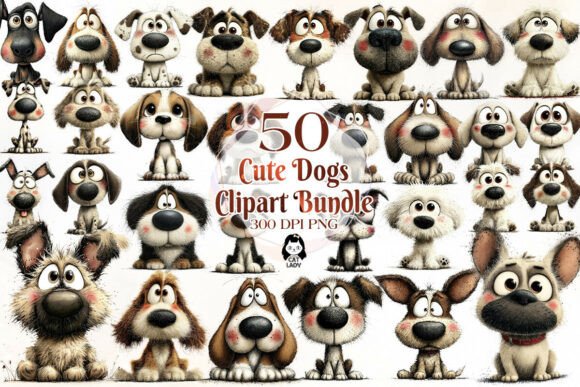 Download 50 Breeds of Cute Dogs Clipart Part 1 - Premium Resources