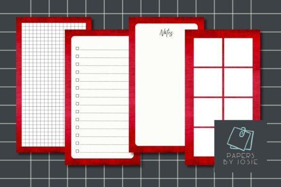 Download Fiery Red Bordered Notepad PNG - Notepad Collection