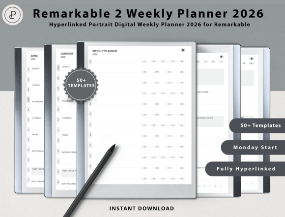 Download Weekly Planner 2026 for ReMarkable 2 - Premium Bundle