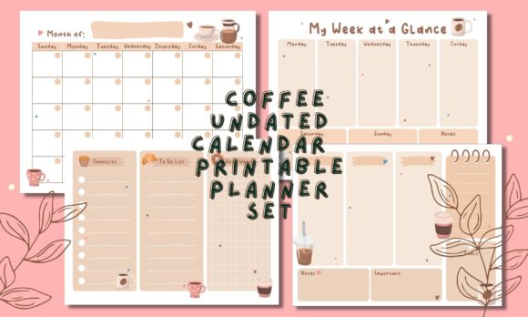 Download Coffee Undated Calendar &amp; Weekly Planner - Weekly planner Collection