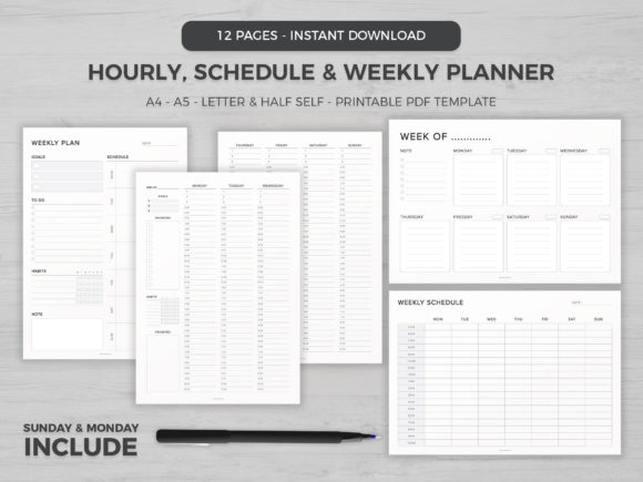 Download Weekly Planner, Bundle Planner, TOS_128 - Weekly planner Collection