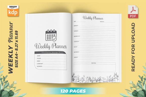 Download Weekly Planner KDP Interior - Printable - Weekly planner Collection
